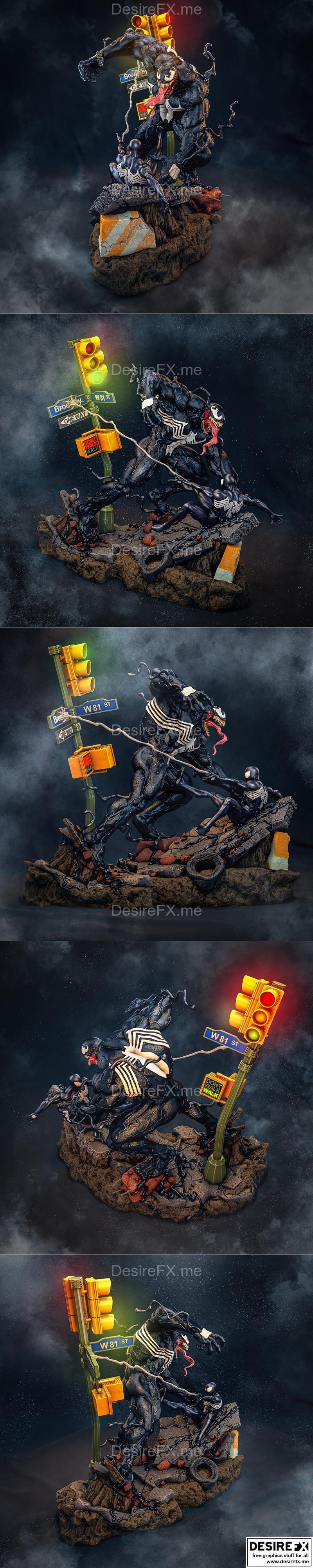 Venom vs 蜘蛛侠黑衣 3D打印模型|Venom vs Spiderman Black Suit – 3D Print Model STL