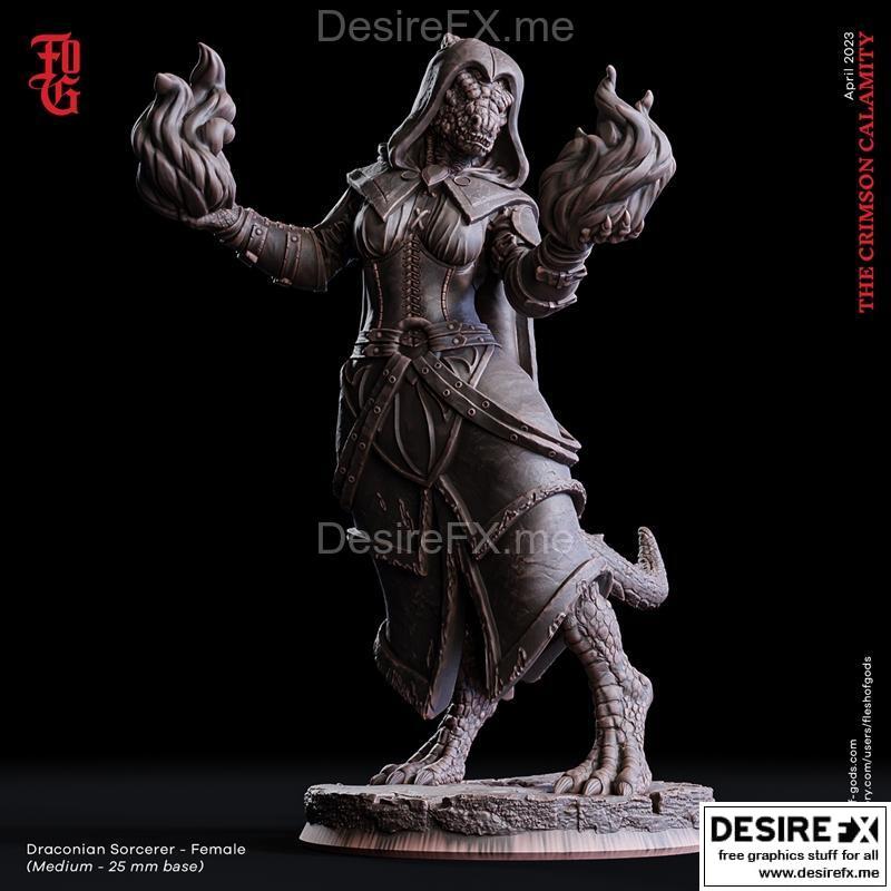 龙傲女巫 3D打印模型|Draconian Sorcerer – Female Version – 3D Print Model STL