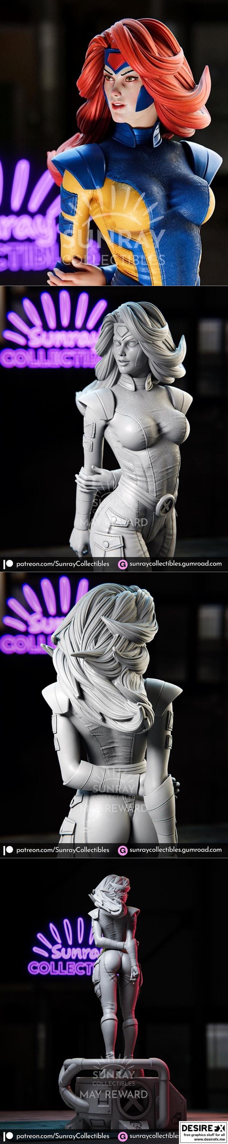 Jean Grey 3D打印模型|Jean Grey – 3D Print Model STL