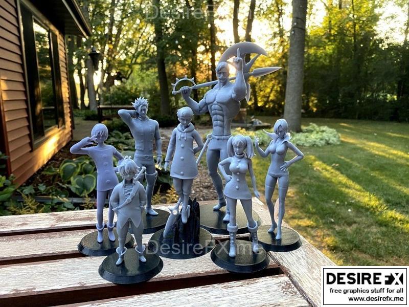七宗罪3D打印模型套装|The Seven Deadly Sins Pack – 3D Print Model STL