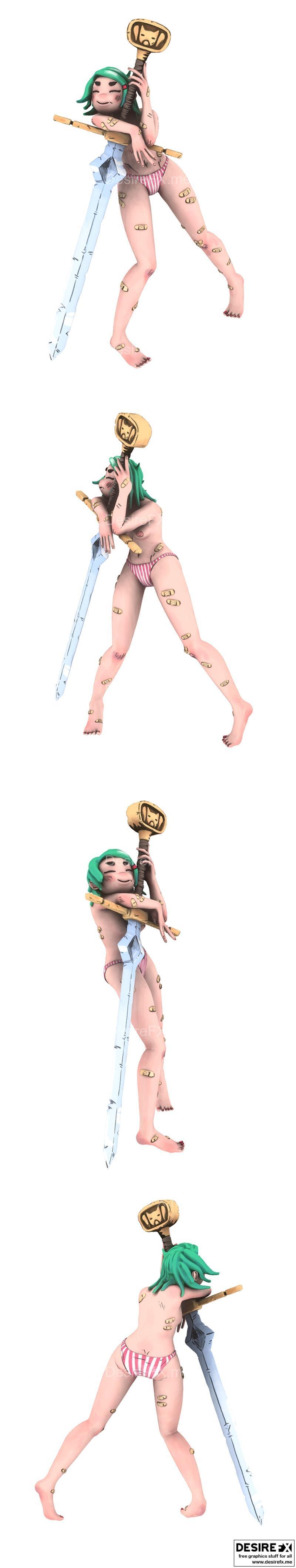 剑姬——3D打印模型|Sword Girl – 3D Print Model STL