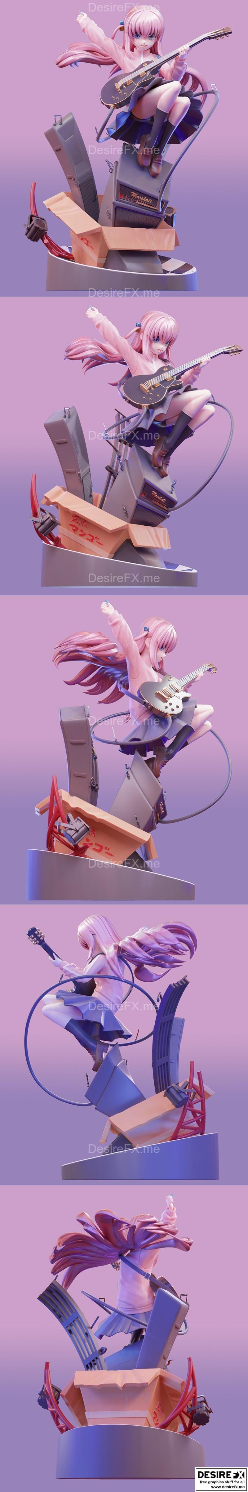 Bocchi The Rock 3D打印模型|Hitori Gotoh – Bocchi The Rock – 3D Print Model STL