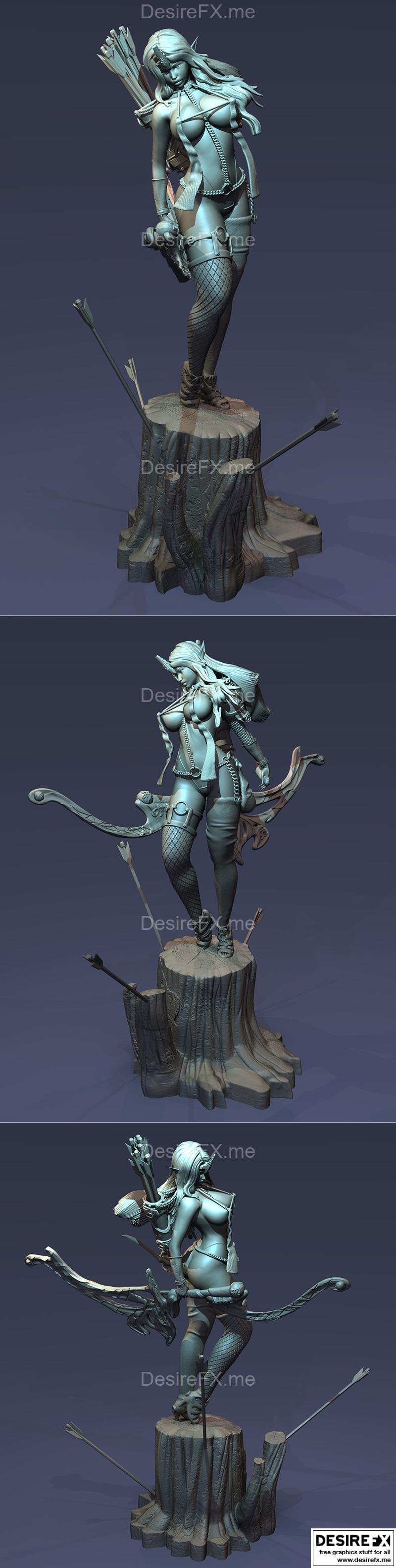 3D打印模型：性感弓箭少女|Sexy Archer Girl – 3D Print Model STL