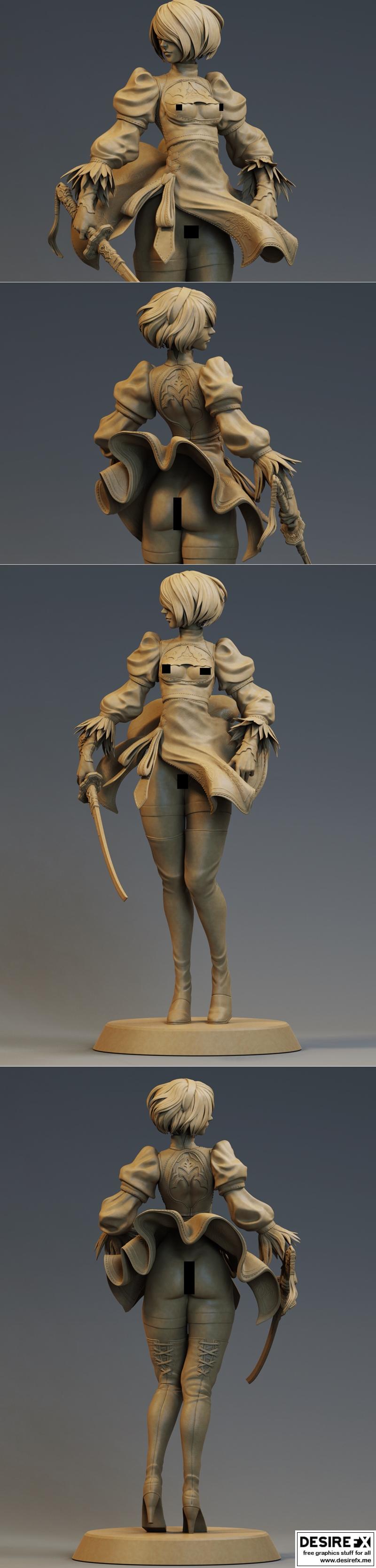 2B NSFW版 - 3D打印模型 - 车载少女|2B NSFW Version – Carlose – 3D Print Model STL