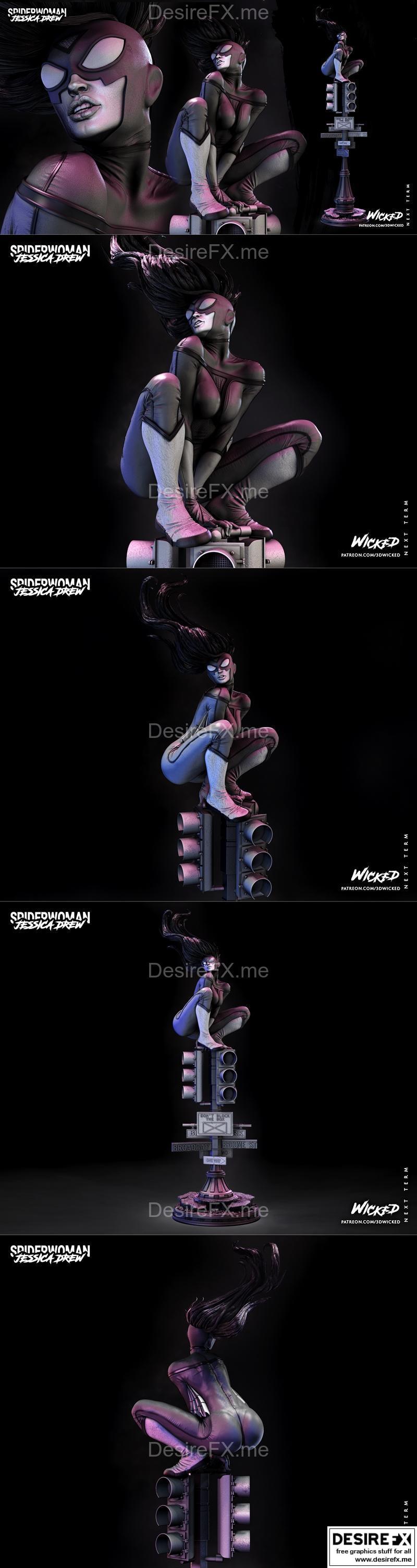 WICKED蜘蛛女侠3D打印模型|WICKED – Spider Woman Statue – 3D Print Model STL