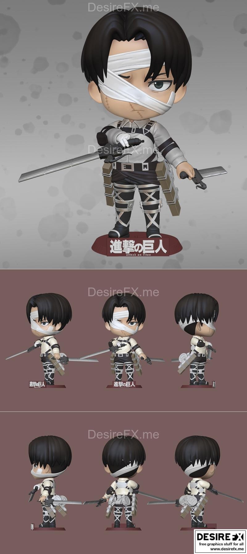 《进击的巨人》莱维·阿克曼 3D打印模型|Levi Ackerman Shingeki no Kyojin – 3D Print Model STL