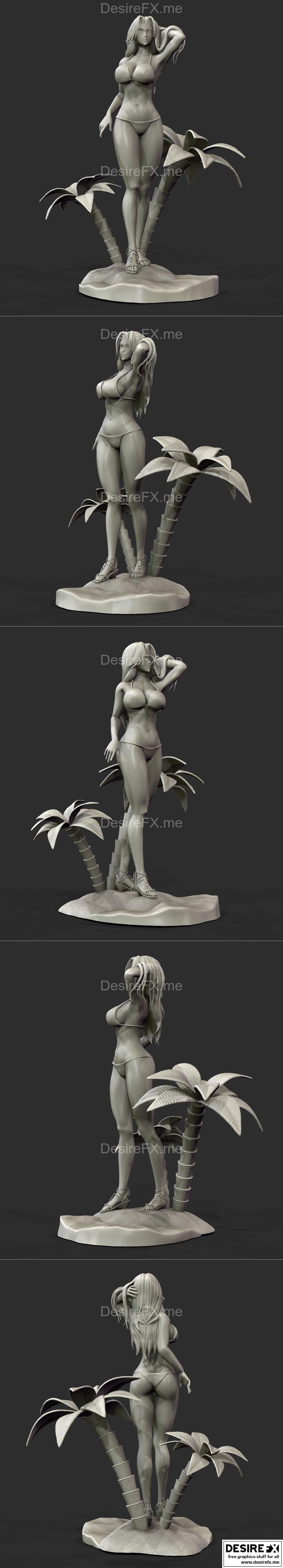 BLEACH 冰室美乐蒂 3D打印泳装模型|Bleach Rangiku Matusmoto beach Swimsuit – 3D Print Model STL