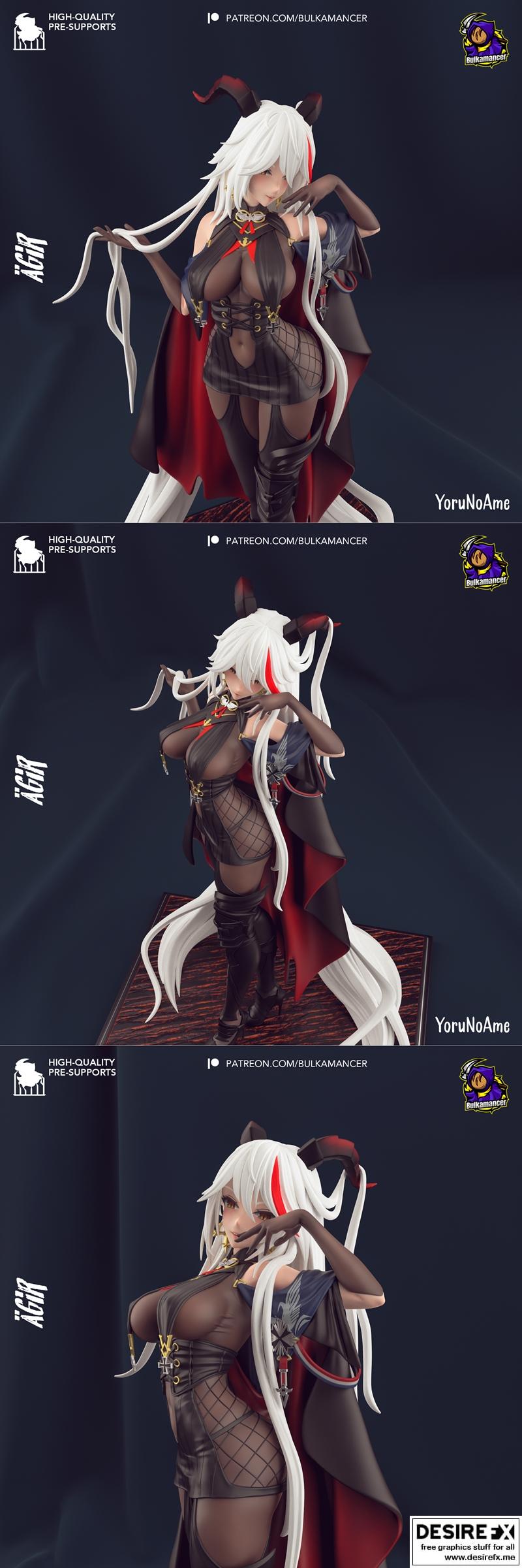 阿吉尔 - 阿兹尔之 lane - 3D打印模型|Agir – Azur Lane – 3D Print Model STL