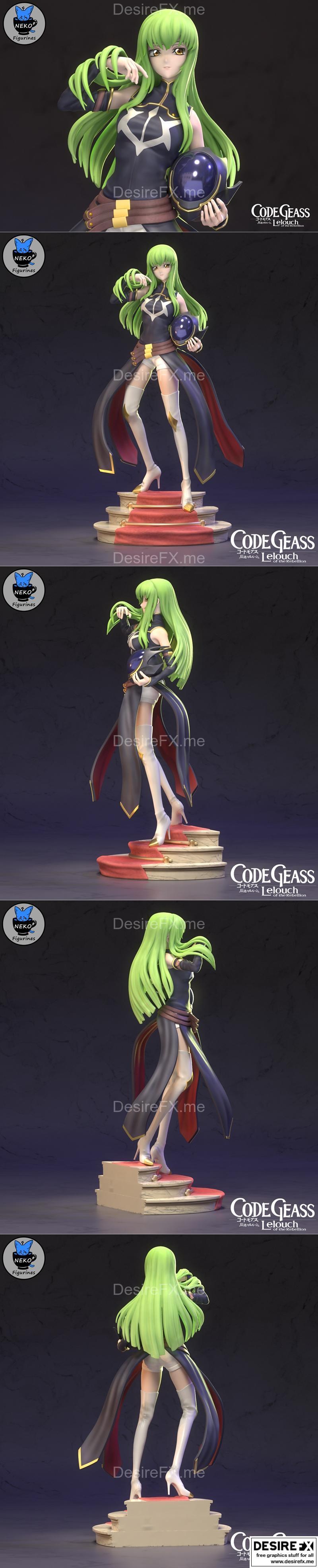 C.C. 3D打印模型雕塑|C.C (Code-Geass) – Neko Figurines – 3D Print Model STL