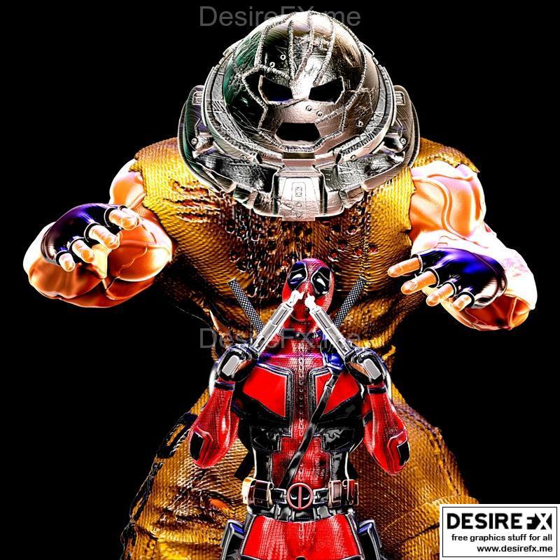 死侍与喷火龙 3D打印模型|Deadpool and Juggernaut – 3D Print Model STL