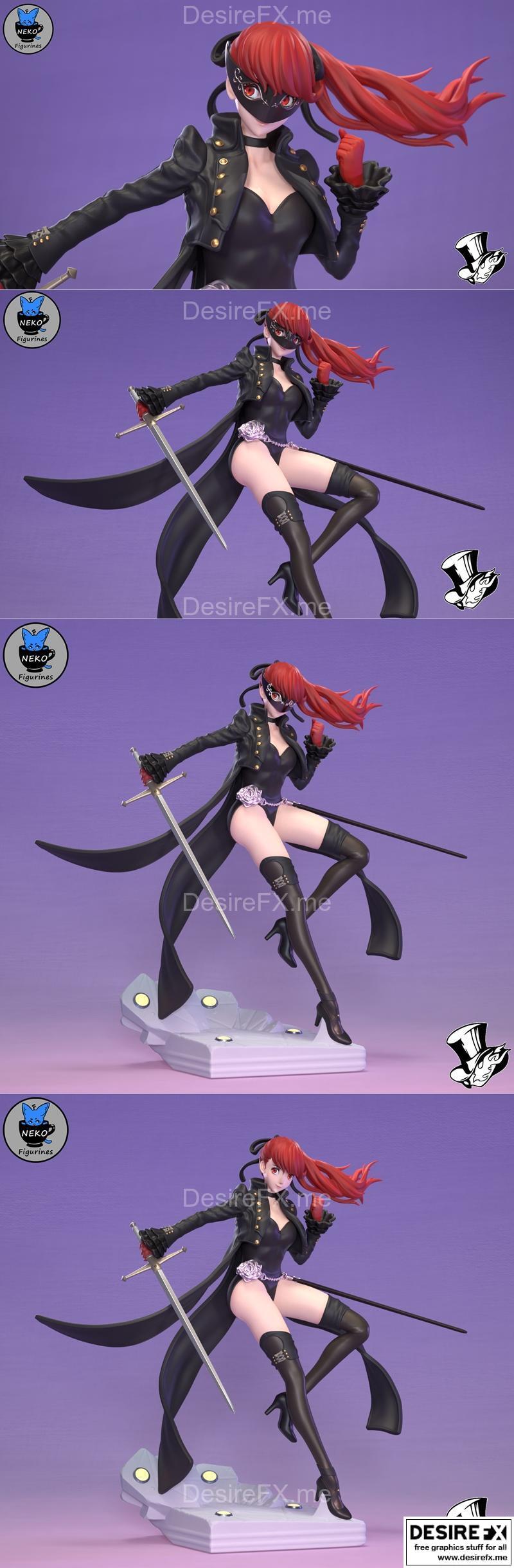 Kasumi-Violet（P5R）猫咪人偶3D打印模型|Kasumi-Violet (P5R) – Neko Figurines – 3D Print Model STL