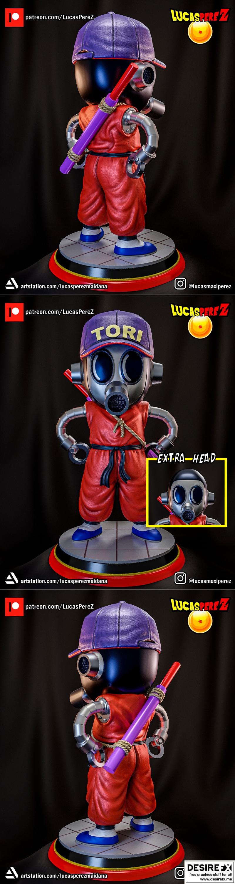 悟空与托比机器人 3D打印模型|Kid Goku and Toribot – Lucas Perez – 3D Print Model STL