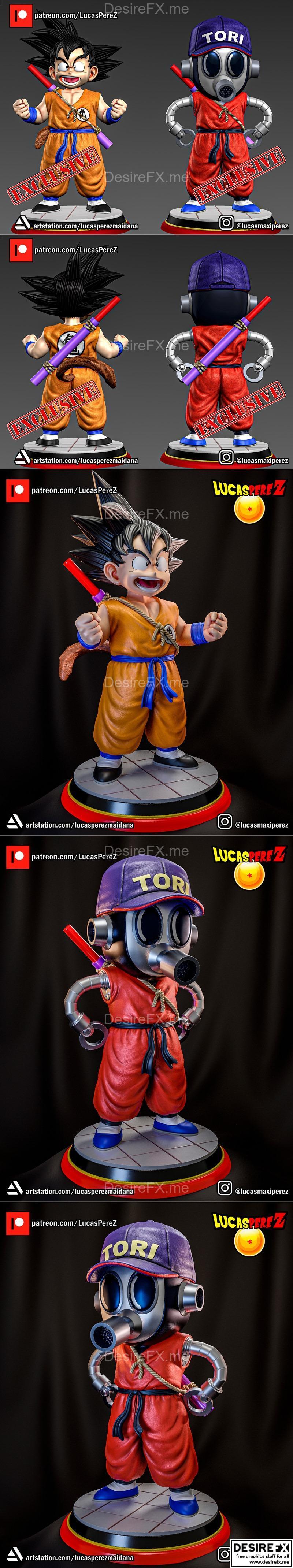 悟空与托比机器人 3D打印模型|Kid Goku and Toribot – Lucas Perez – 3D Print Model STL
