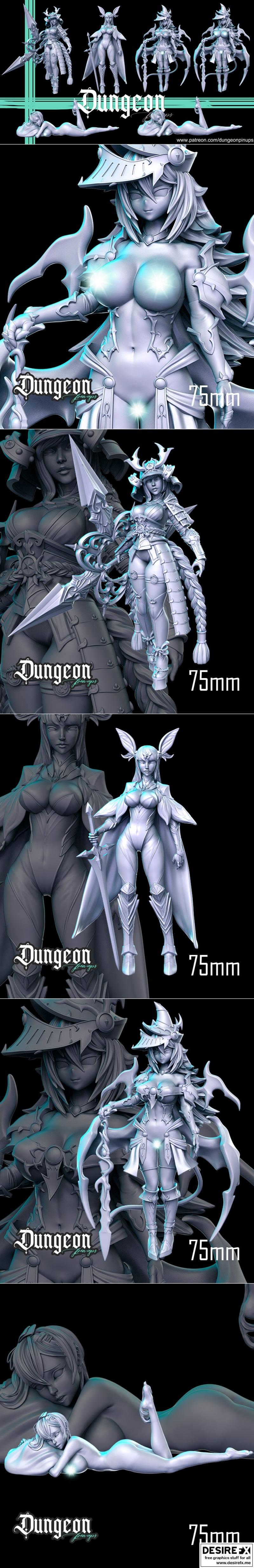 3D打印模型：Dungeon Pin-ups 2023角色收藏集|Dungeon Pin-ups May 2023 – 3D Print Model STL