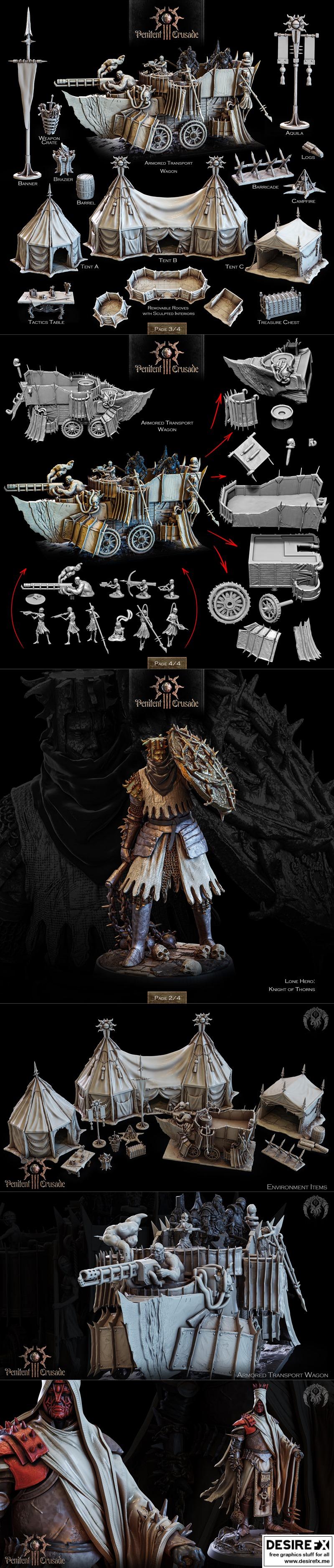 最佳幻想迷你模型——圣战赎罪篇 第3部分 3D打印模型 STL|Bestiarum Miniatures – The Penitent Crusade Part 3 April 2023 – 3D Print Model STL