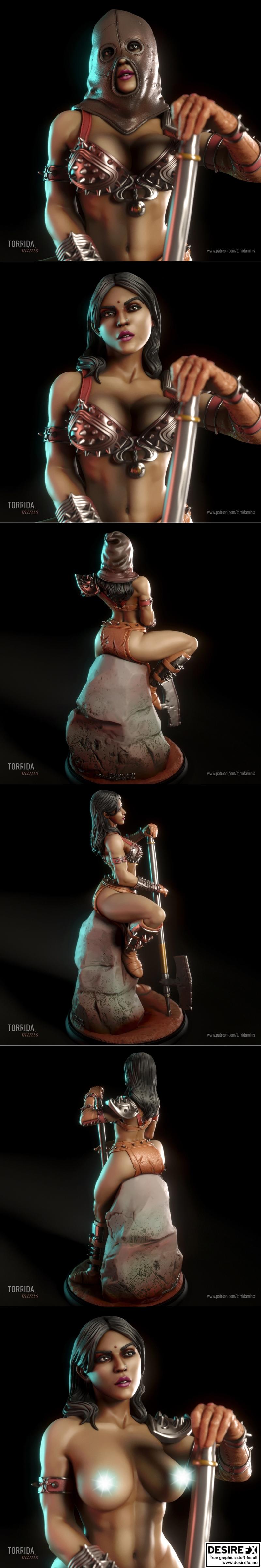 Torrida迷你人形 3D打印模型|Amyra – Torrida Minis – 3D Print Model STL