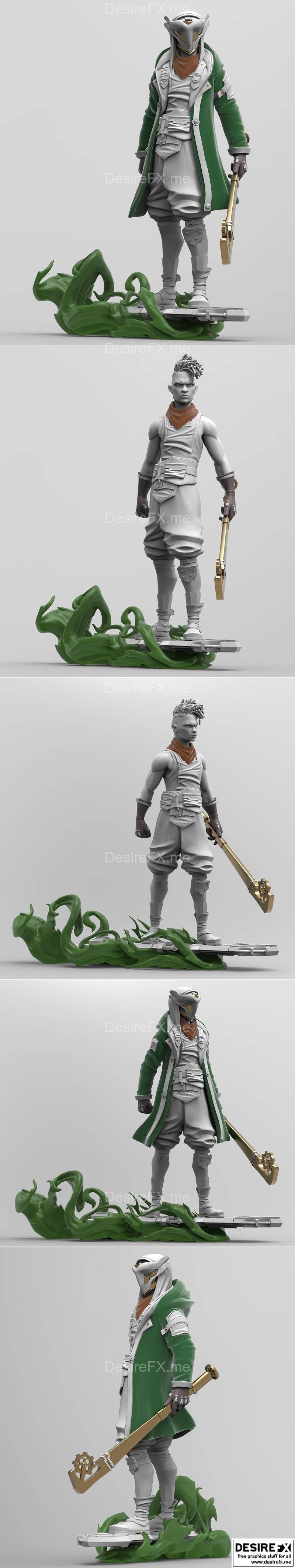 艾克多动漫游戏3D打印模型|Ekko Arcane – 3D Print Model STL
