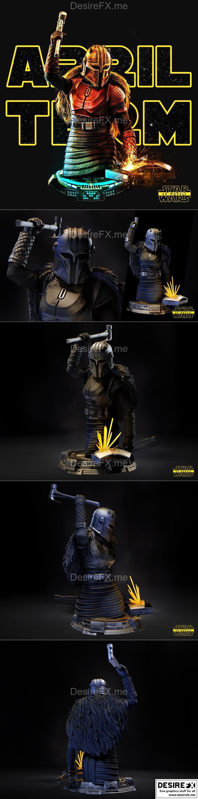 星球大战 护甲师 模型 3D打印|Star Wars – Armorer Bust – 3D Print Model STL