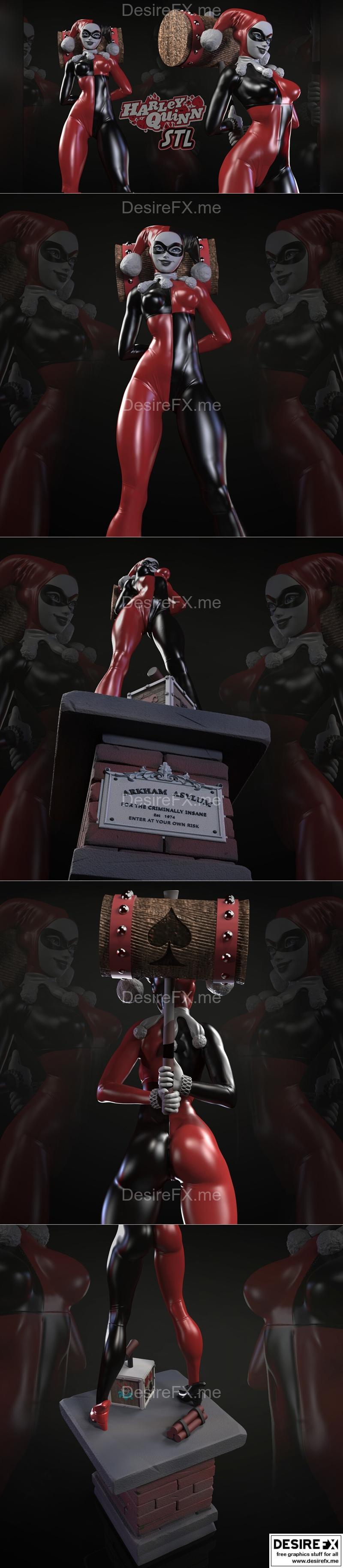 哈莉奎因经典3D打印模型|Harley Quinn Classic – 3D Print Model STL