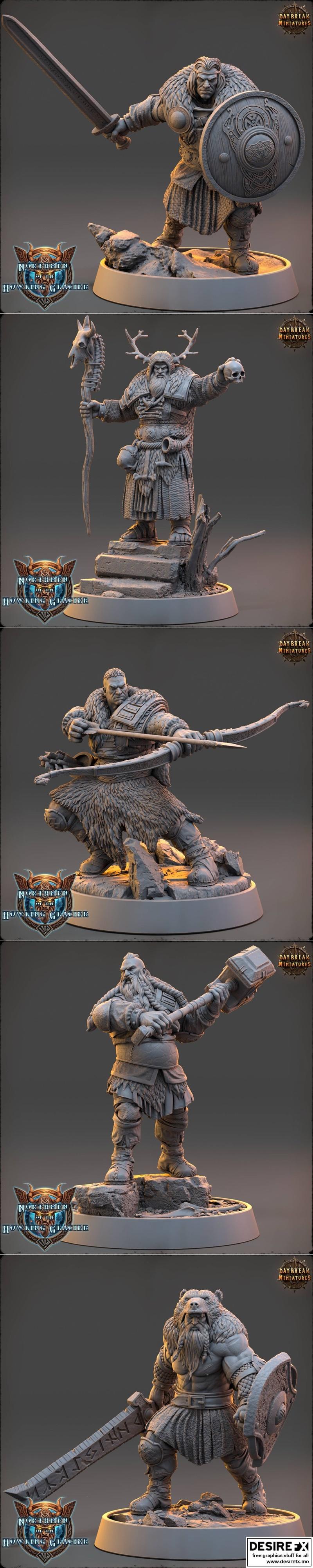 北境寒霜之民 3D打印模型|Daybreak Miniatures – Northmen of the Howling Glacier April 2023 – 3D Print Model STL