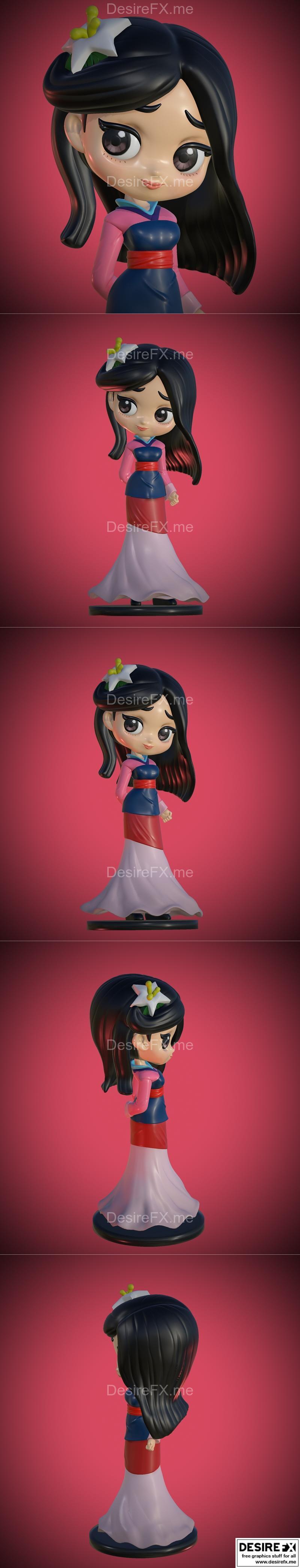 木兰 - Q Posket - 3D打印模型|Mulan – Q Posket – 3D Print Model STL