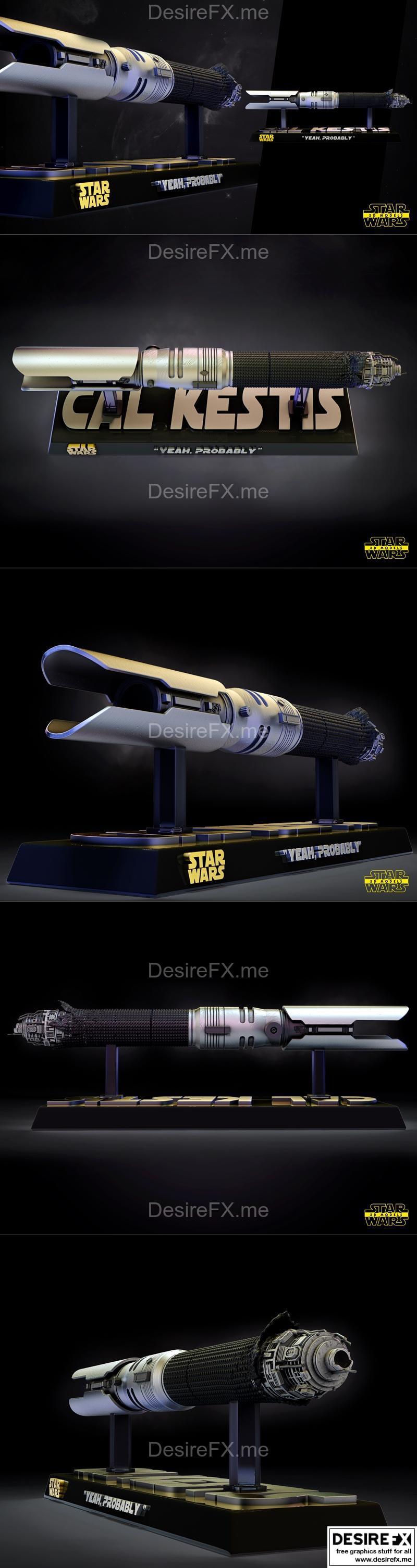 星球大战 卡尔·凯斯蒂斯 光剑 3D打印模型|Star Wars – Cal Kestis Lightsaber Sculpture – 3D Print Model STL