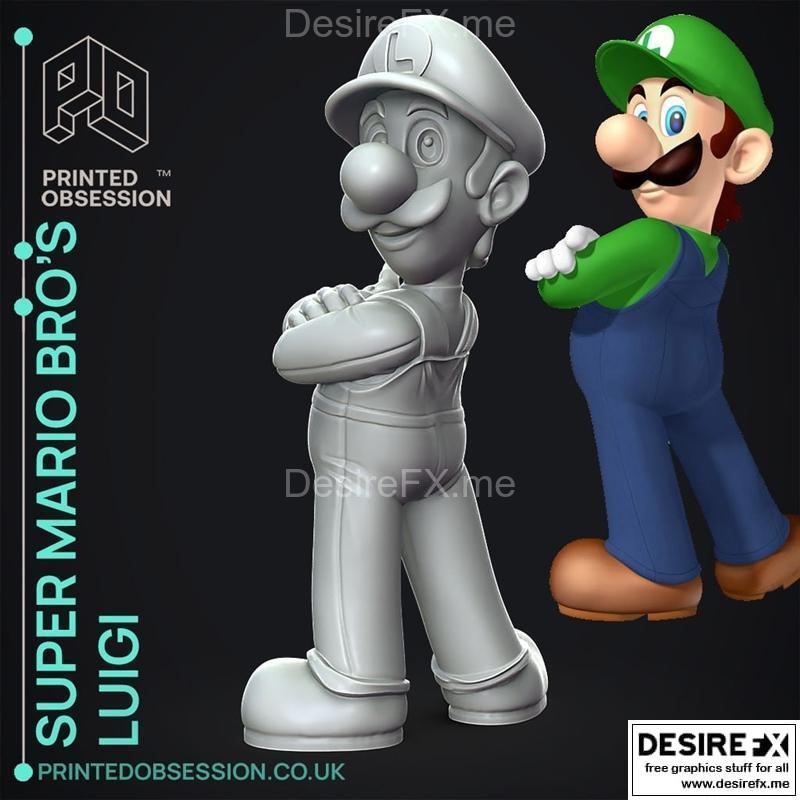 超级马里奥兄弟 3D打印模型|Luigi – Super Mario Bros – 3D Print Model STL