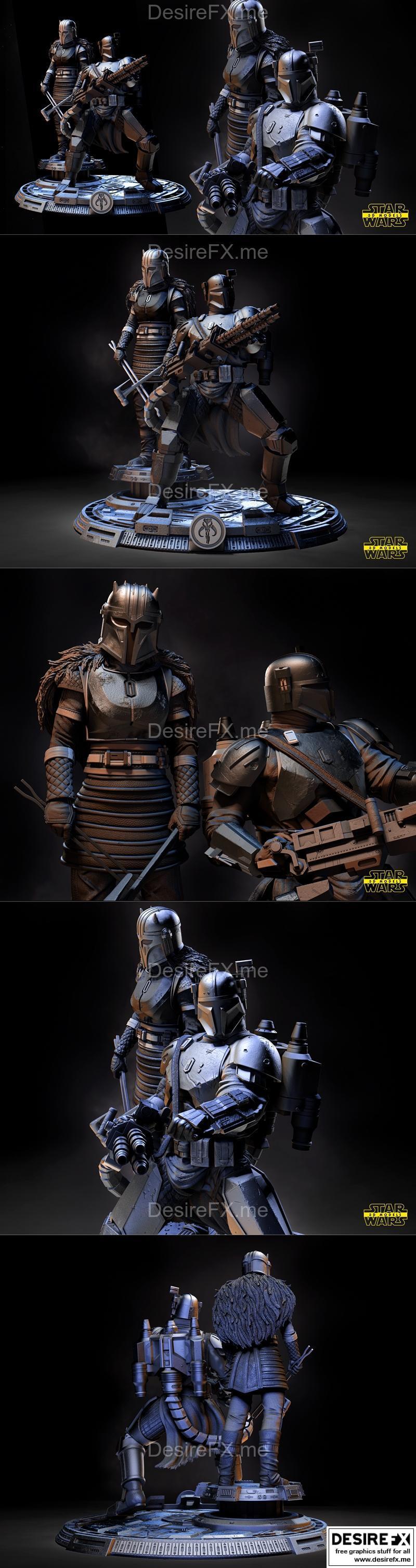 星球大战·护甲师与帕兹·维斯拉3D打印模型|Star Wars – The Armorer and Paz Viszla Diorama – 3D Print Model STL