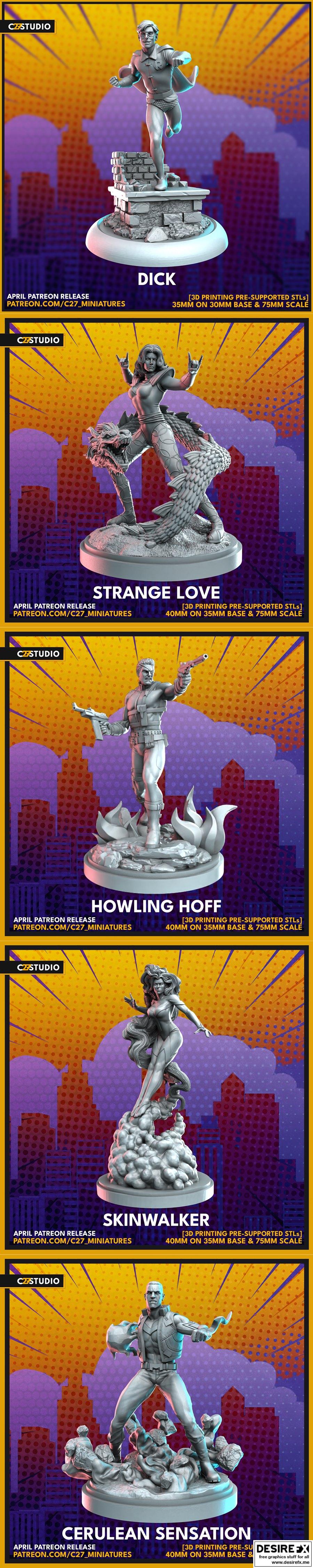 C27 2023年4月 3D打印模型：动漫角色模型STL|C27 April 2023 – 3D Print Model STL