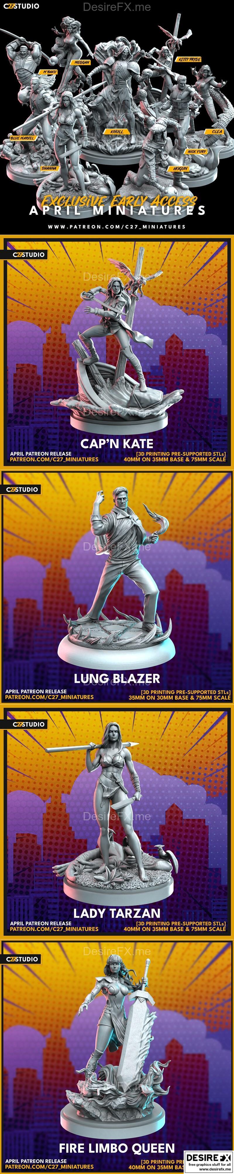 C27 2023年4月 3D打印模型：动漫角色模型STL|C27 April 2023 – 3D Print Model STL