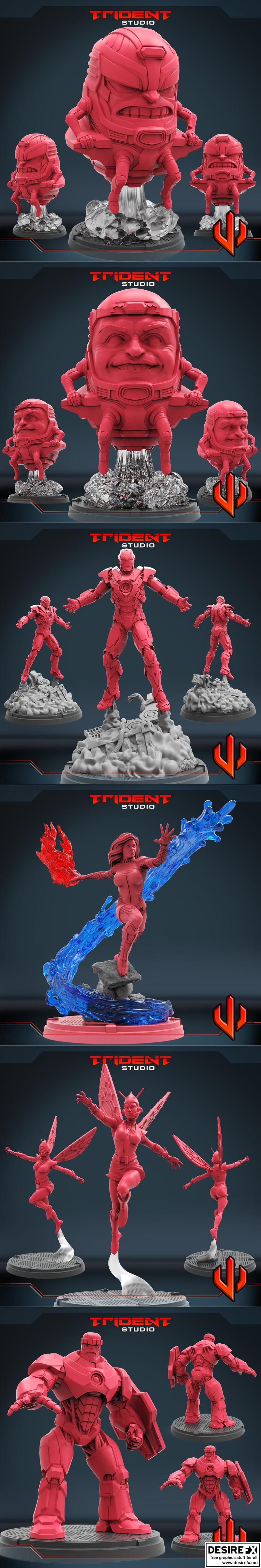 Trident Studio 2023年3D打印模型：动漫游戏角色立体模型集|Trident Studio April 2023 – 3D Print Model STL