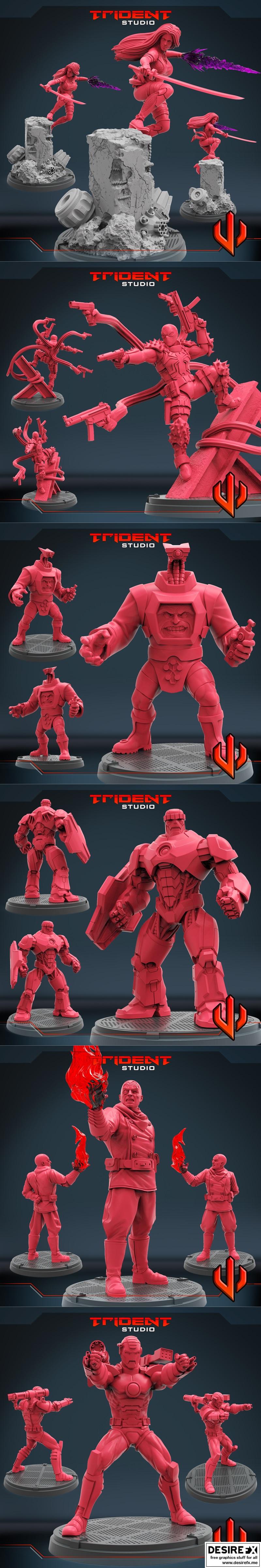 Trident Studio 2023年3D打印模型：动漫游戏角色立体模型集|Trident Studio April 2023 – 3D Print Model STL