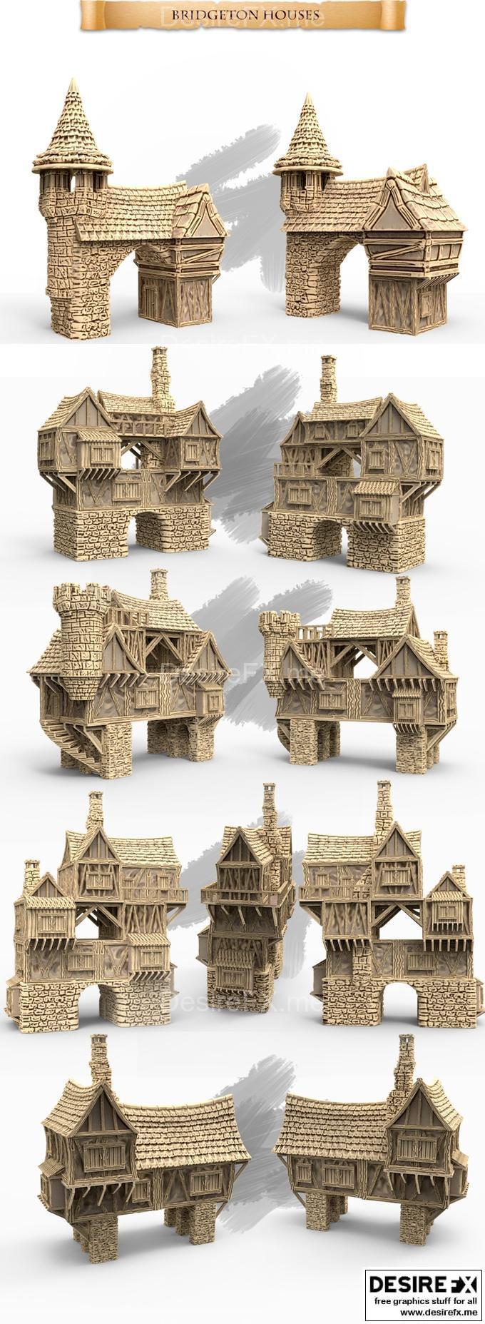 布里奇特顿住宅 3D打印模型 STL|Bridgeton Houses – 3D Print Model STL