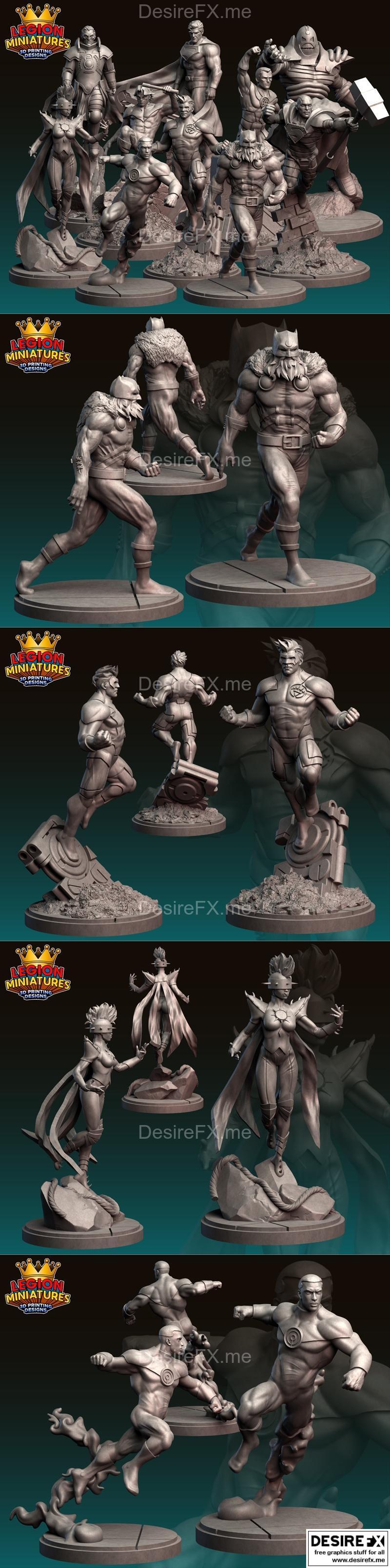 Legion迷你模型包23D 2023年4月版 3D打印模型STL|Legion Miniatures – Pack 23D April 2023 – 3D Print Model STL