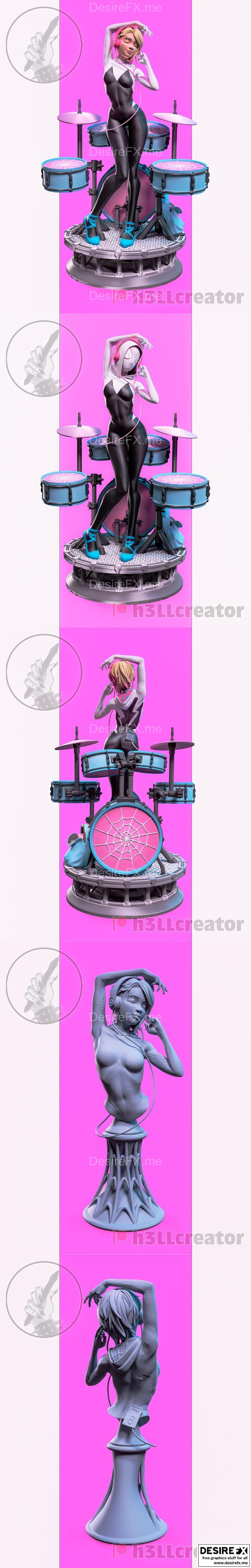 H3LL创作组 - Gwen - 3D打印模型|H3LL Creator – Gwen – 3D Print Model STL