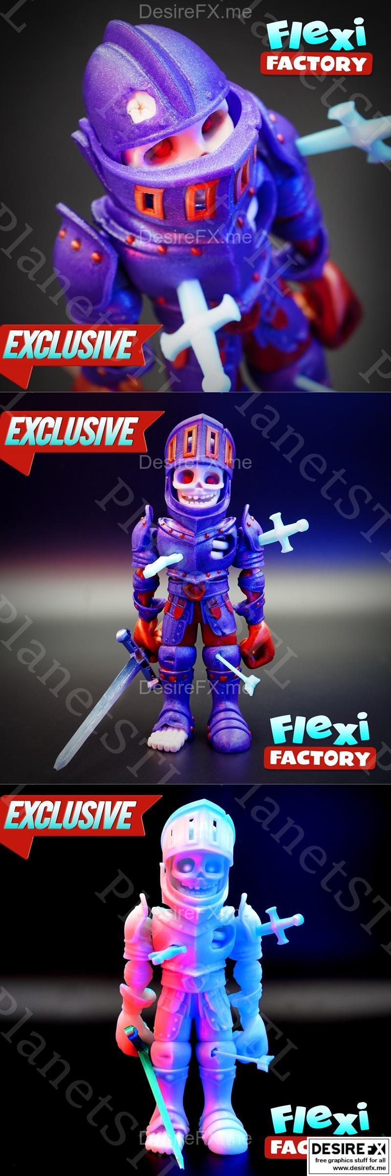灵活工厂 - 骨骼骑士 - 行星 - 3D打印模型|Flexi Factory – Skeleton Knight – Planet – 3D Print Model STL