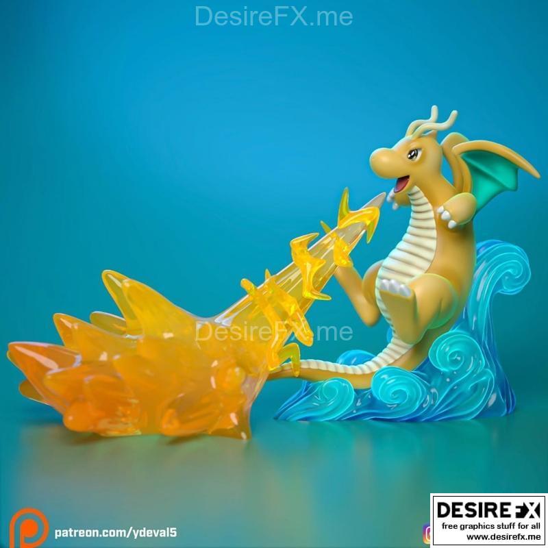 龙系喷火龙3D打印模型|Dragonite Attack – 3D Print Model STL