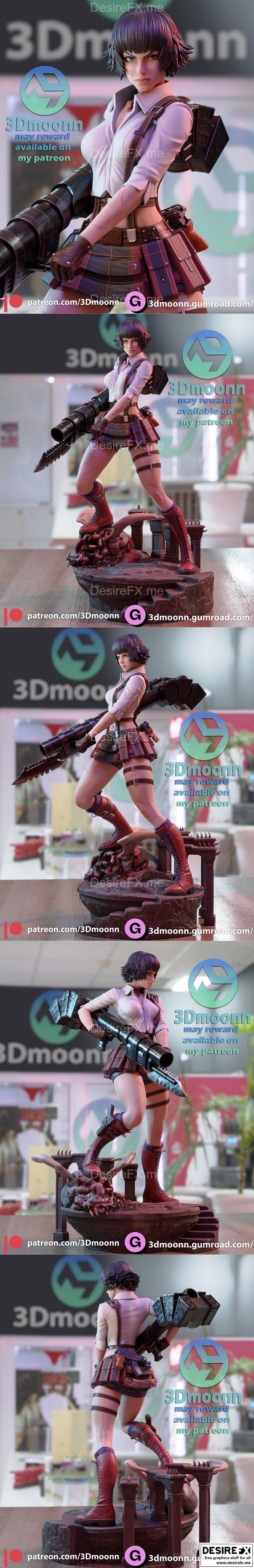 Devil May Cry 3 3D打印模型|Lady Devil may cry 3 – 3Dmoonn – 3D Print Model STL