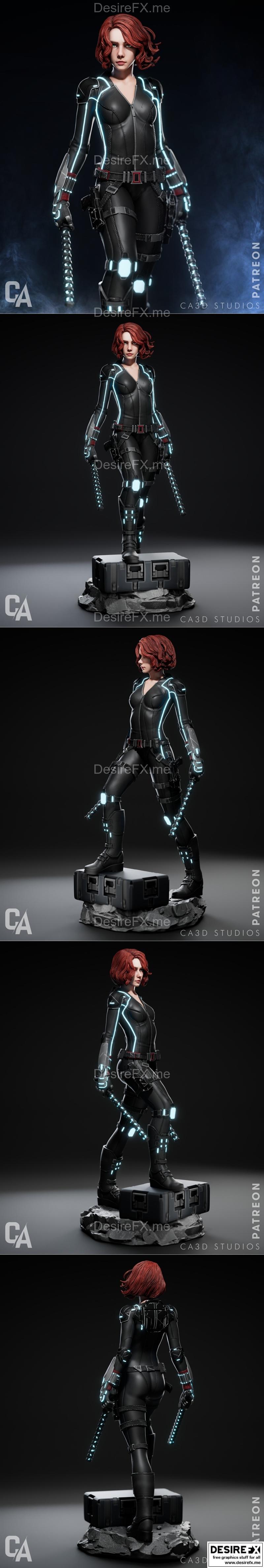 Ca 3d Studios - 黑寡妇 - 3D打印模型|Ca 3d Studios – Black Widow – 3D Print Model STL