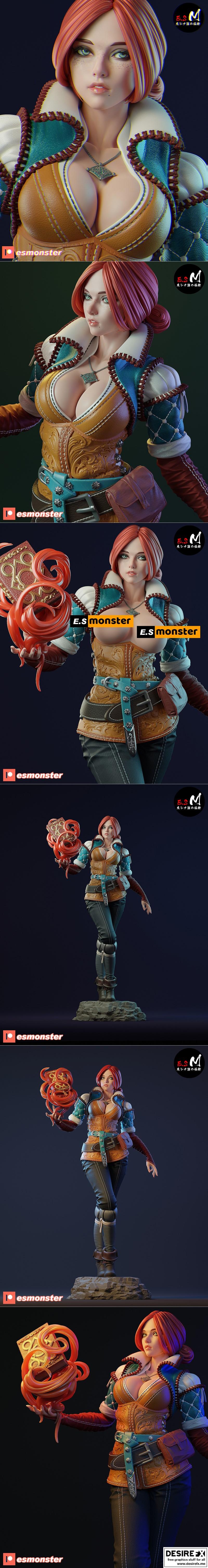Triss Merigold 3D打印模型|Triss Merigold – E.S Monster – 3D Print Model STL