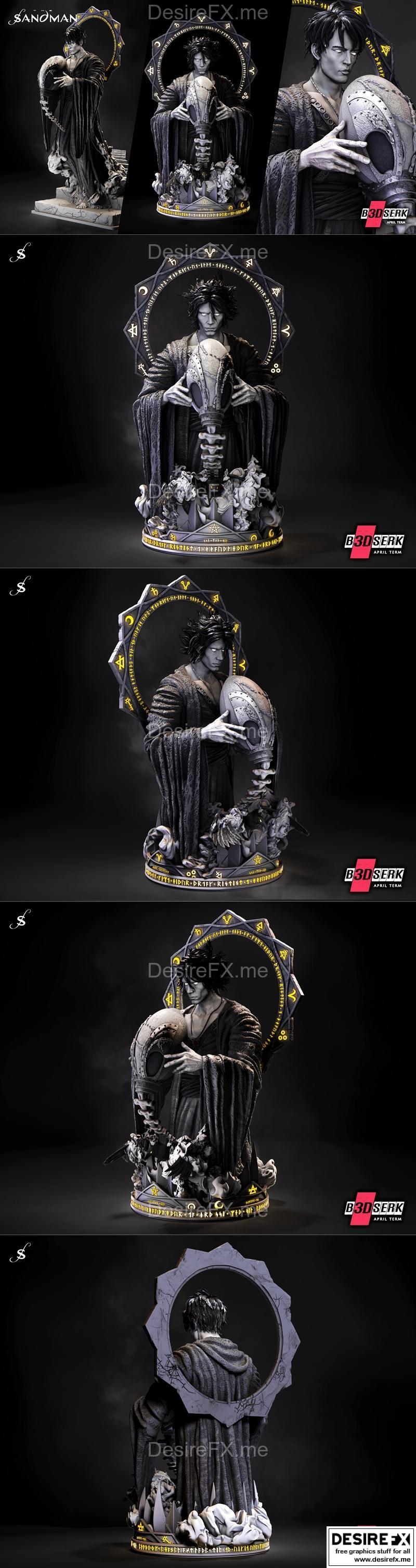 B3DSERK - 沙人雕像 - 3D打印模型|B3DSERK – Sandman Bust – 3D Print Model STL