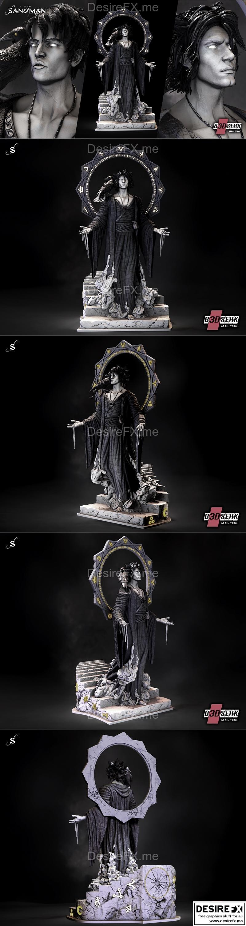 B3DSERK - 沙人雕像 - 3D打印模型|B3DSERK – Sandman Statue – 3D Print Model STL