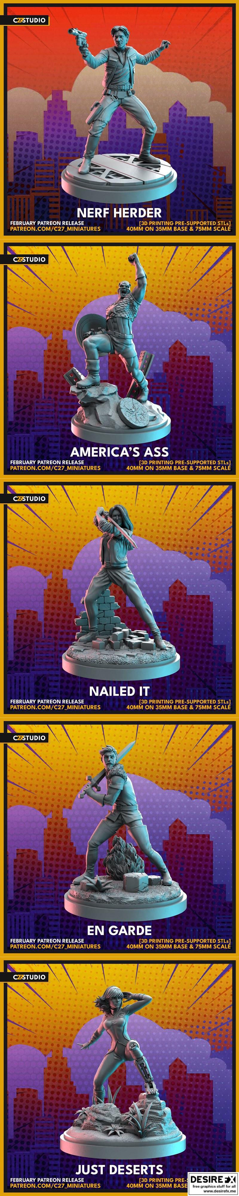 C27工作室2023年二月作品包——3D打印模型STL|C27 Studio February 2023 Pack – 3D Print Model STL