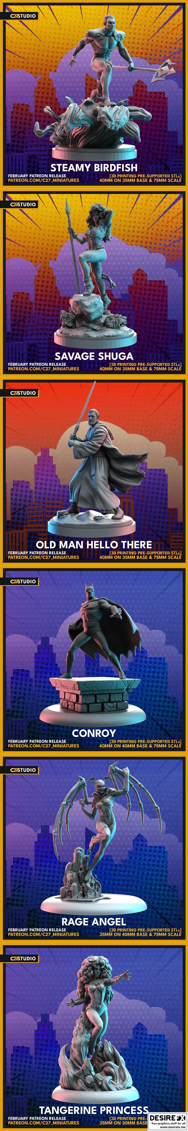 C27工作室2023年二月作品包——3D打印模型STL|C27 Studio February 2023 Pack – 3D Print Model STL