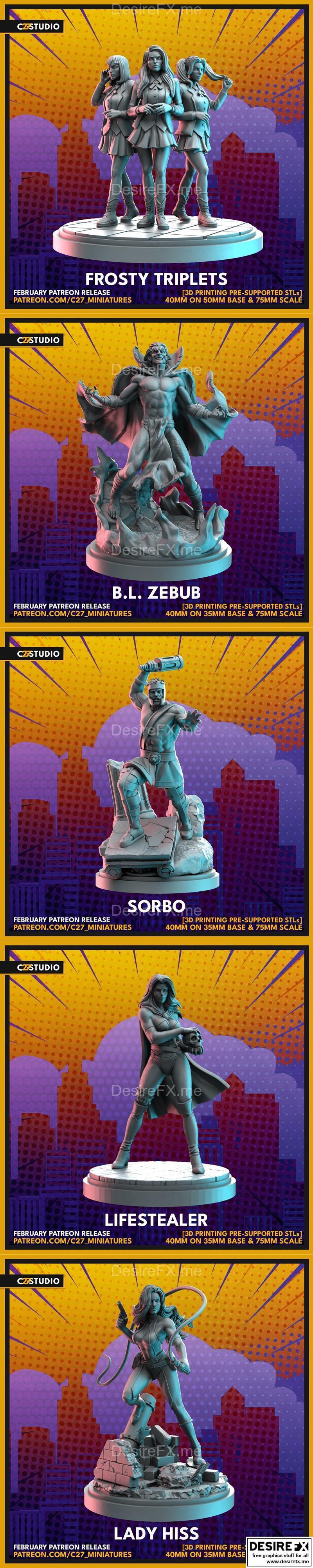 C27工作室2023年二月作品包——3D打印模型STL|C27 Studio February 2023 Pack – 3D Print Model STL