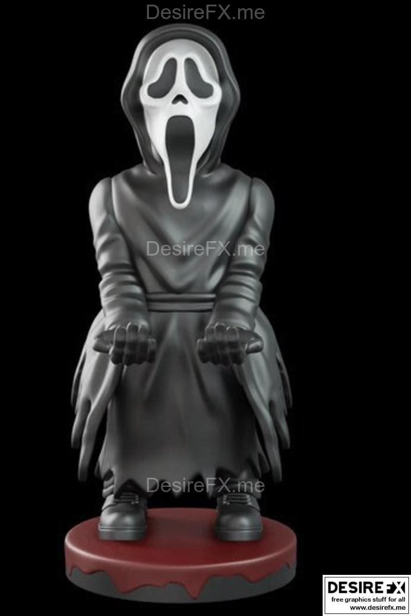 鬼鬼祟祟电影手柄支架 - 3D打印模型|Ghostface Scary movie joystick holder – 3D Print Model STL