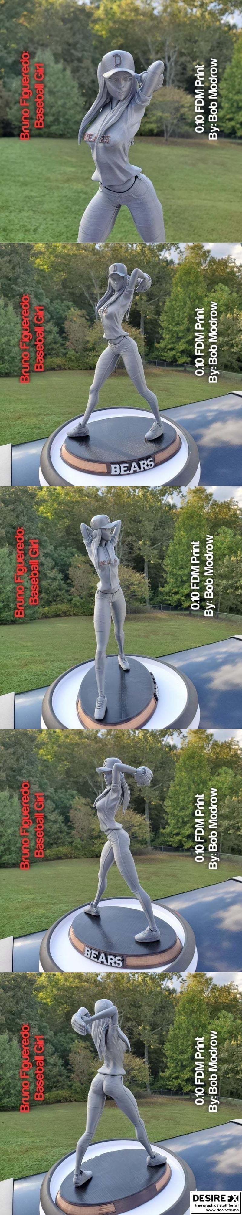 棒球少女 3D打印模型|Baseball Girl – 3D Print Model STL