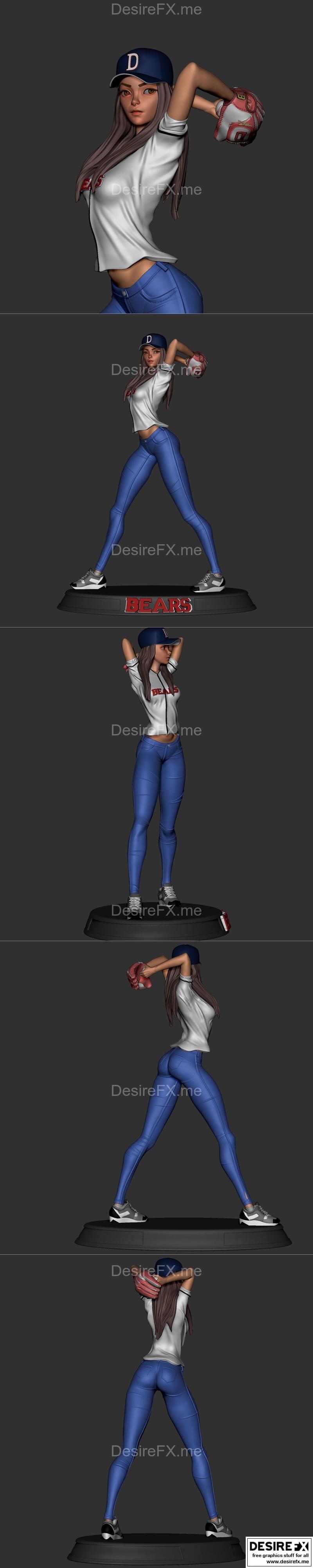 棒球少女 3D打印模型|Baseball Girl – 3D Print Model STL