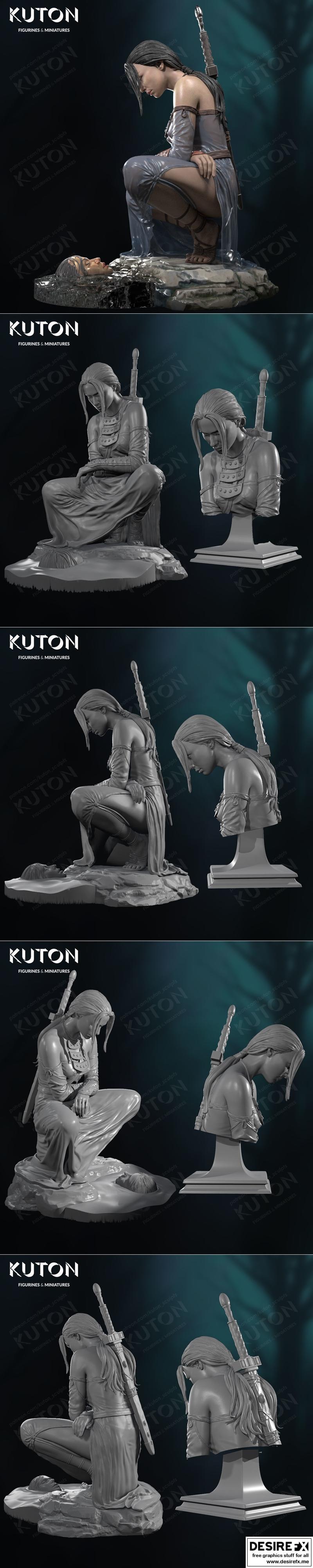 KUTON 3D打印女战士模型|KUTON – Female Warrior – 3D Print Model STL