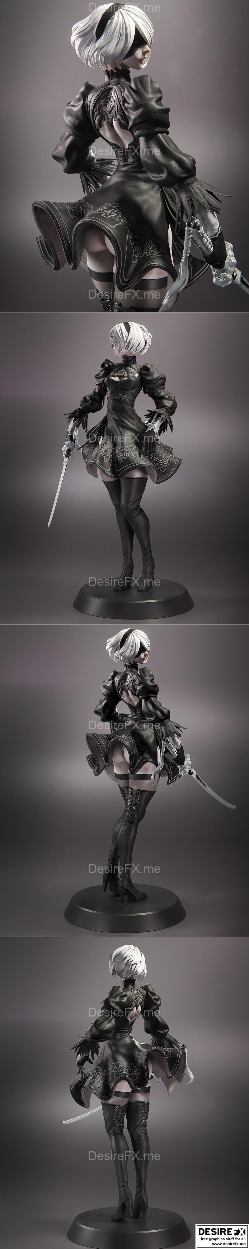 丹尼尔·穆达托索斯 2B 《尼尔：自动人形》3D打印模型|Daniel Moudatsos – 2B – Nier Automata – 3D Print Model STL
